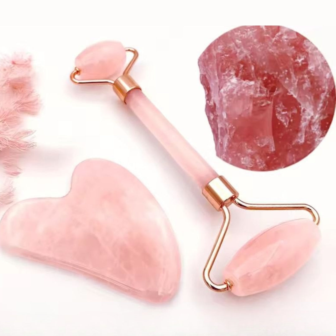 Lift Set — Natural Jade Roller + Gua Sha for a Sculpted Look, Reduced Puffiness & Smoother-Looking Skin