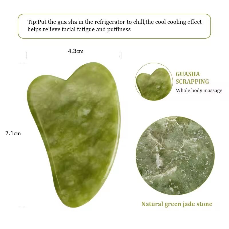 Lift Set — Natural Jade Roller + Gua Sha for a Sculpted Look, Reduced Puffiness & Smoother-Looking Skin