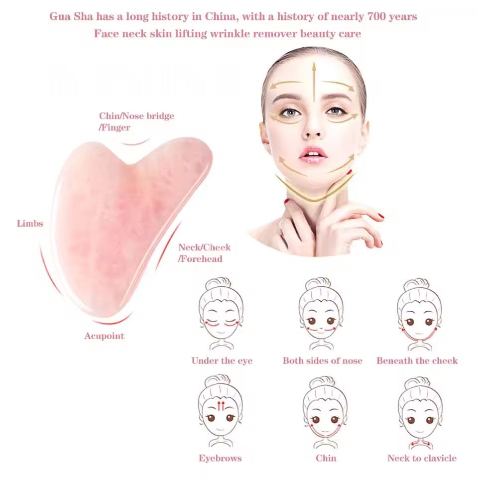 Lift Set — Natural Jade Roller + Gua Sha for a Sculpted Look, Reduced Puffiness & Smoother-Looking Skin
